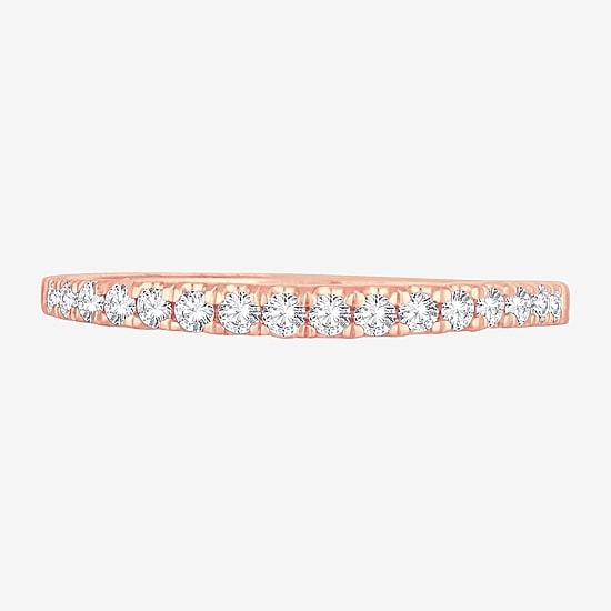 Womens 1/4 CT. T.W. Natural White Diamond 10K Gold Wedding Band