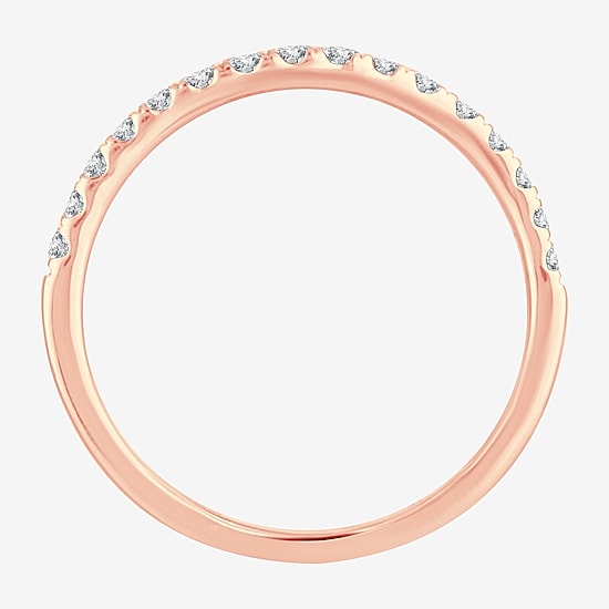 Womens 1/4 CT. T.W. Natural White Diamond 10K Gold Wedding Band