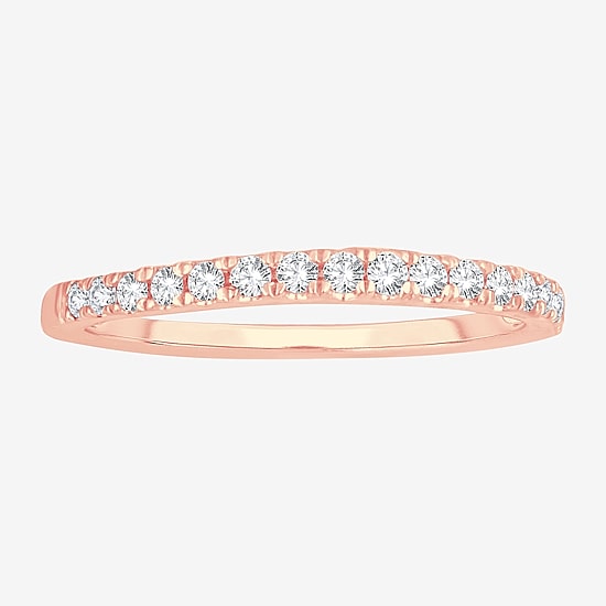 Womens 1/4 CT. T.W. Natural White Diamond 10K Gold Wedding Band
