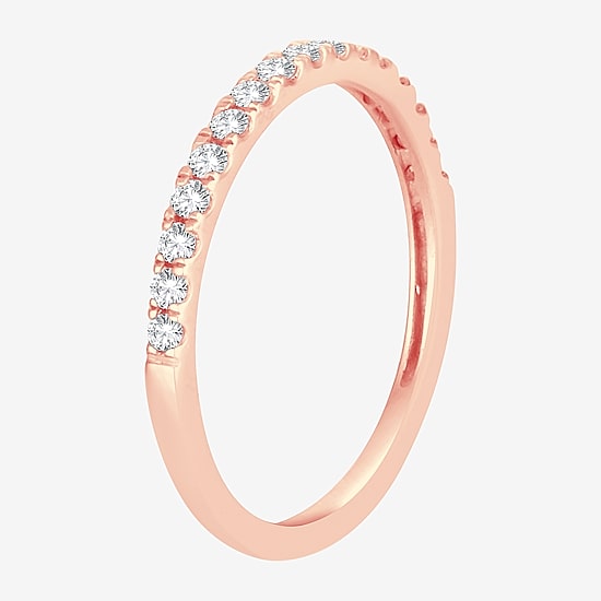 Womens 1/4 CT. T.W. Natural White Diamond 10K Gold Wedding Band