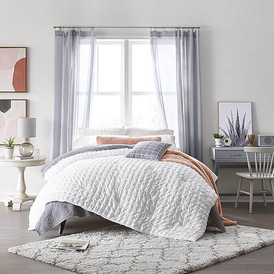 Home Expressions Remy Solid Rod Pocket Sheer Single Curtain Panel