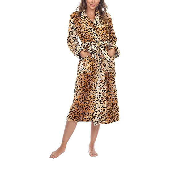 White Mark Womens Long Length Long Sleeve Robe