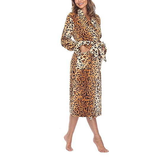 White Mark Womens Long Length Long Sleeve Robe