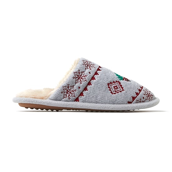 Dearfoams Novelty Knit Scuff With Eyemask Womens Memory Foam Slip-On Slippers