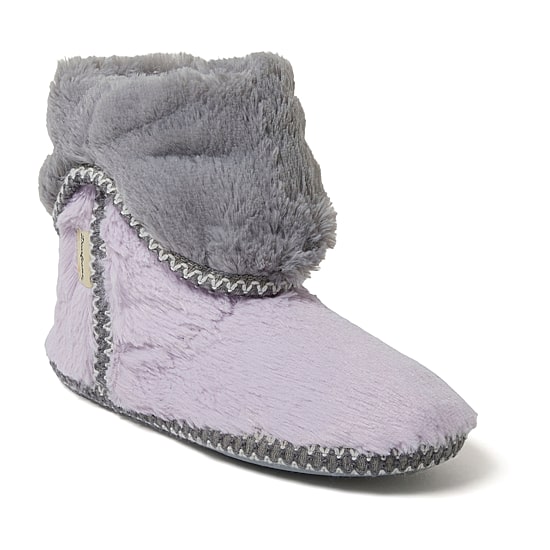 Dearfoams Beth Furry Womens Memory Foam Bootie Slippers