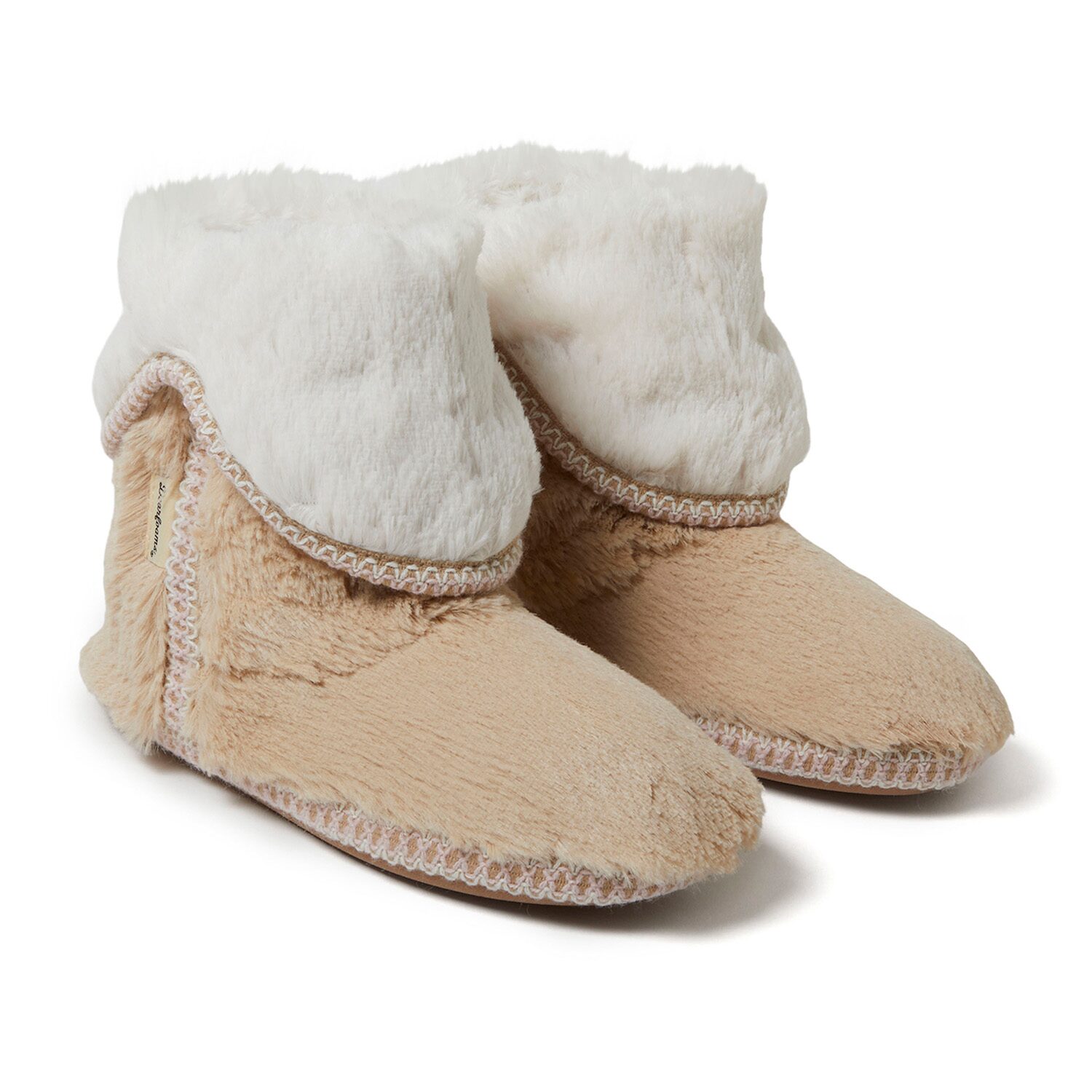 Dearfoams Beth Furry Womens Memory Foam Bootie Slippers