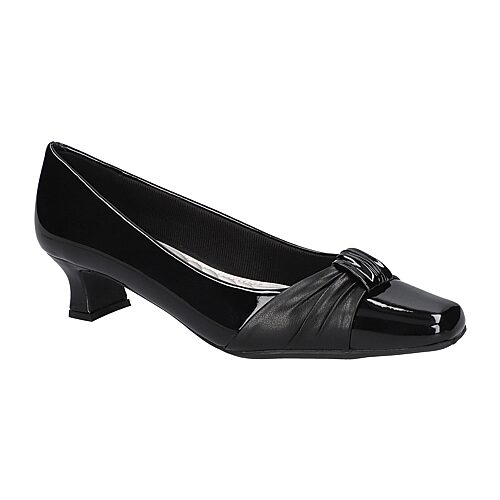 Easy Street Waive Womens Square Closed Toe Kitten Heel Pumps, 11 Medium, Black