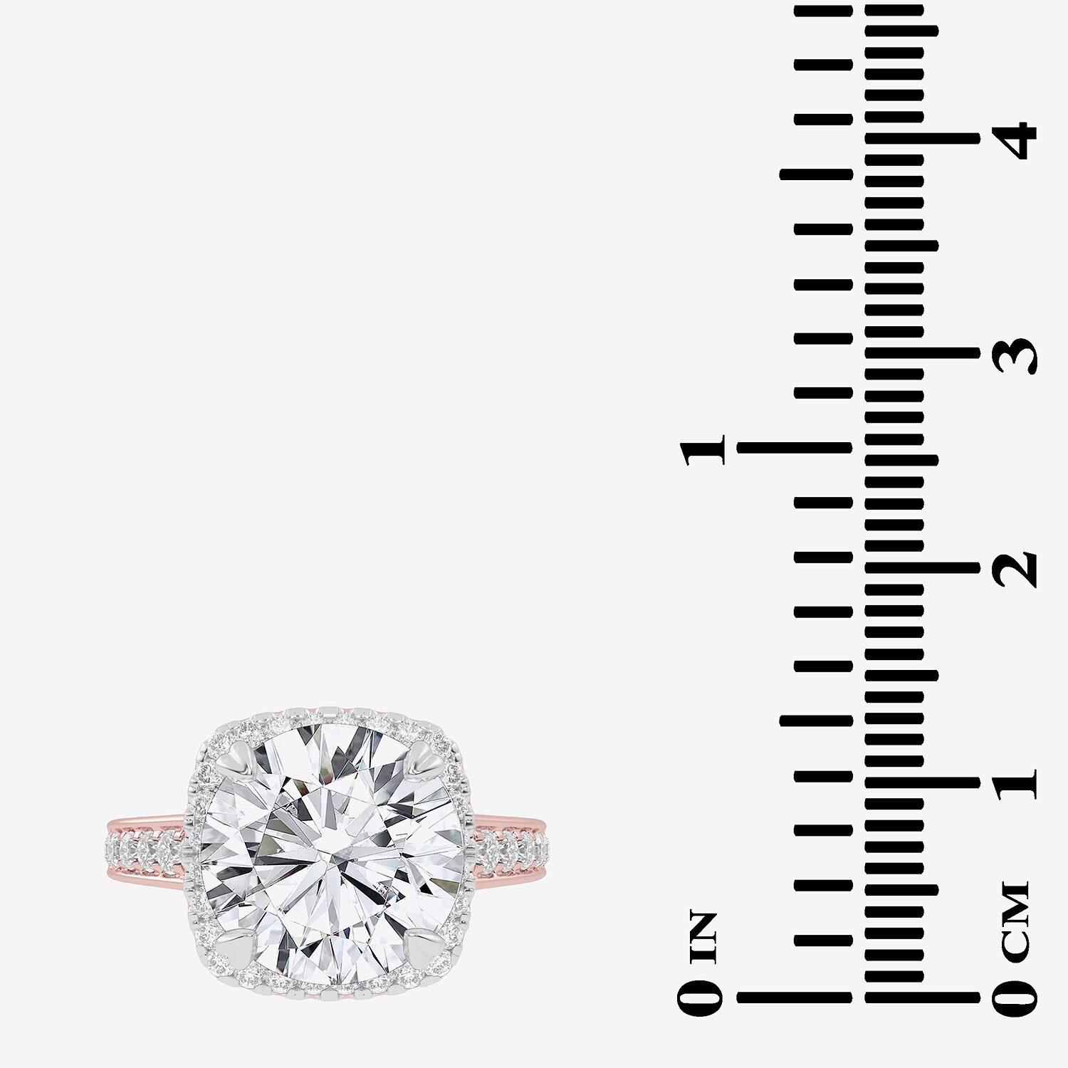 G-H / Vs2-Si1) Womens / CT. T.W. Lab Grown White Diamond 14K Gold Round Side Stone Halo Engagement Ring
