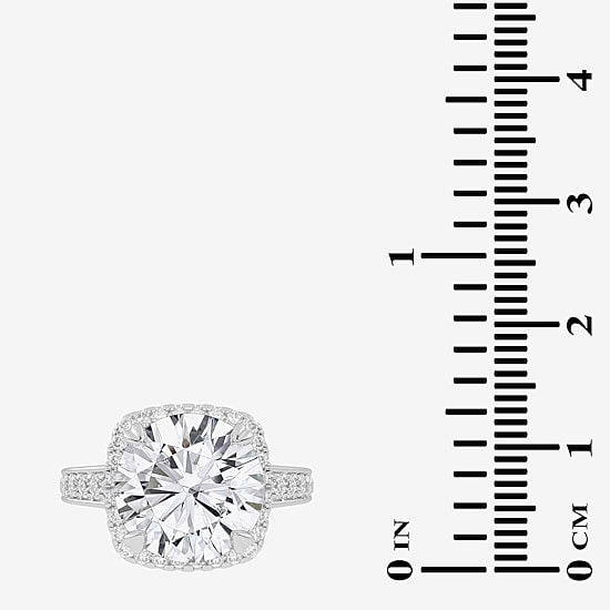 (G-H / Vs2-Si1) Womens 3 1/2 CT. T.W Lab Grown White Diamond 14K Gold Round Side Stone Halo Engagement Ring