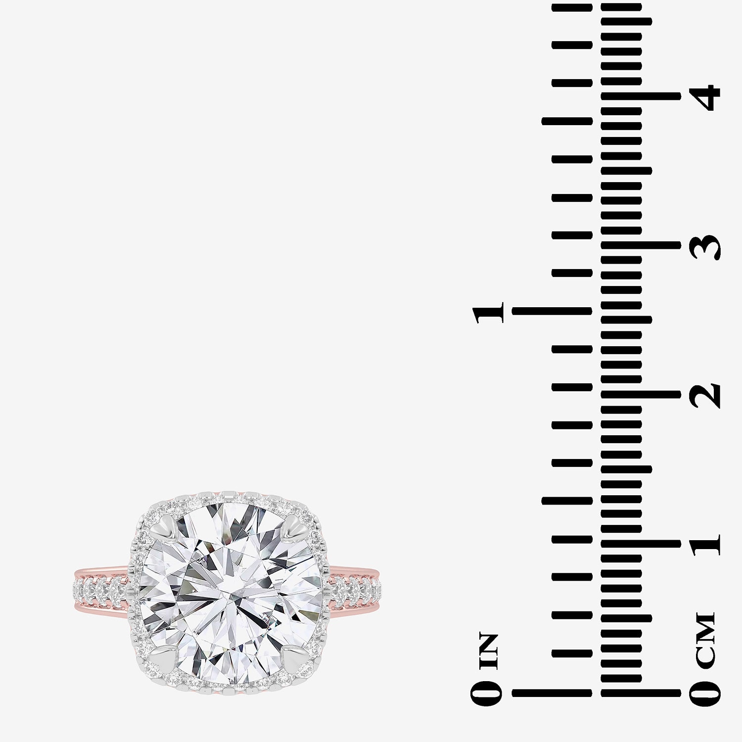G-H / Vs2-Si1) Womens 3 1/2 CT. T.W Lab Grown White Diamond 14K Gold Round Side Stone Halo Engagement Ring