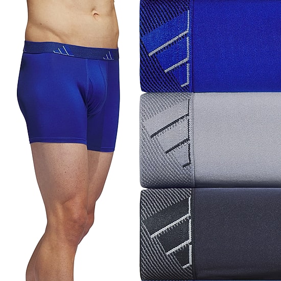 adidas Performance Microfiber Mens 3 Pack Comfort Waistband Trunks 5158586