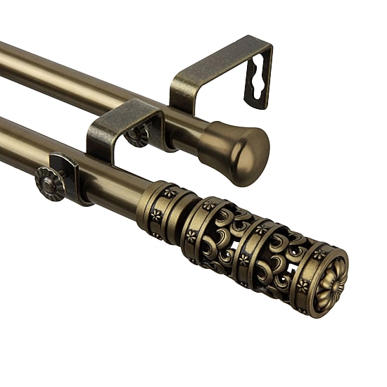 Rod Desyne Whirl 13/16" Adjustable Double Curtain Rod