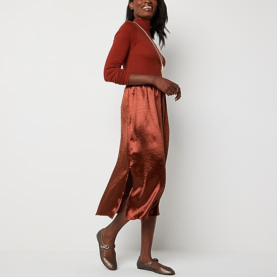 a.n.a Womens Midi A-Line Skirt