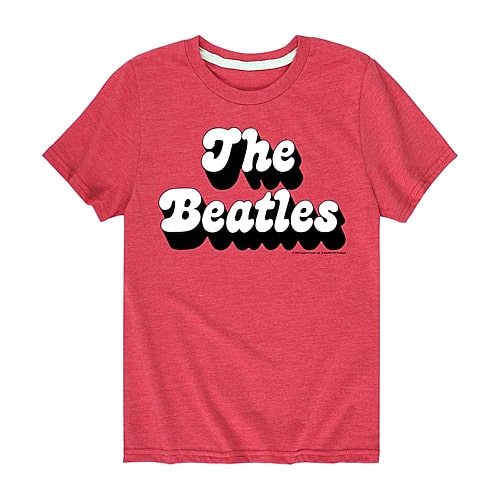 Band Logo Little & Big Kid Boys Crew Neck Short Sleeve Regular Fit The Beatles Graphic T-Shirt, X-large, Red