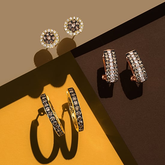 Le Vian Chocolatier® Earrings featuring 1 1/20 CT. Chocolate Diamonds® set in 14K Honey or Strawberry Gold™