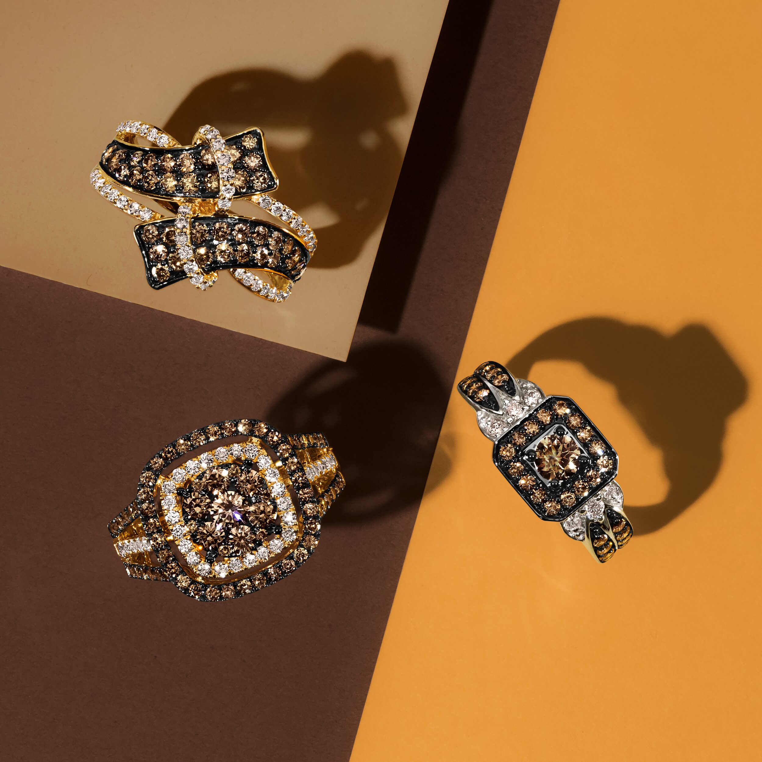 Le Vian® Ring featuring 3/4 CT. Chocolate Diamonds® 1 3/8 Nude Diamonds™ set 14K Strawberry, Honey, or Vanilla Gold®