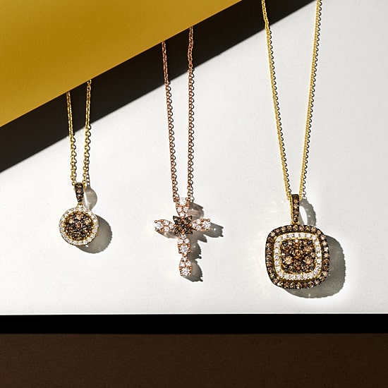 Le Vian® Pendant featuring 1 1/5 CT. Chocolate Diamonds® 1/4 CT. Nude Diamonds™ set in 14K Honey Gold™