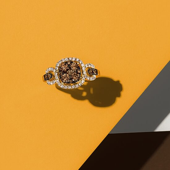 Le Vian® Grand Sample Sale™ Ring featuring 3/4 CT. Chocolate Diamonds® 1/3 CT. Nude Diamonds™ set in 14K Honey Gold™