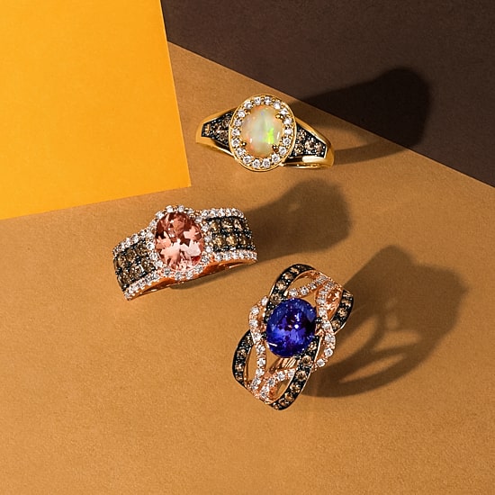 Le Vian® Ring featuring 1 1/5 CT. Neopolitan Opal™ 1/10 CT. Chocolate Diamonds® 1/3 CT. Nude Diamonds™ set in 14K Strawberry Gold®