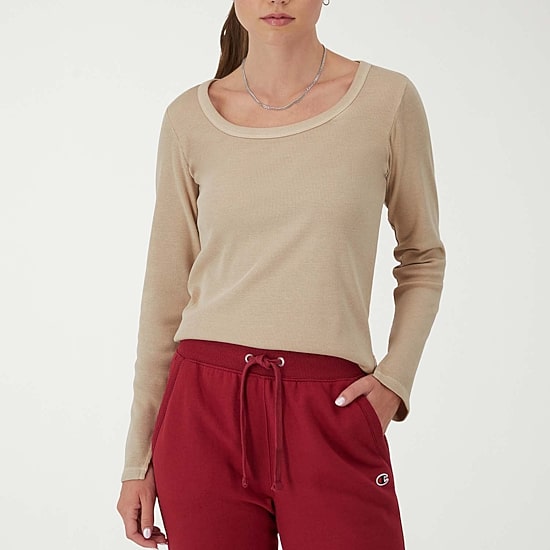 Champion Womens Scoop Neck Long Sleeve Active T-Shirt