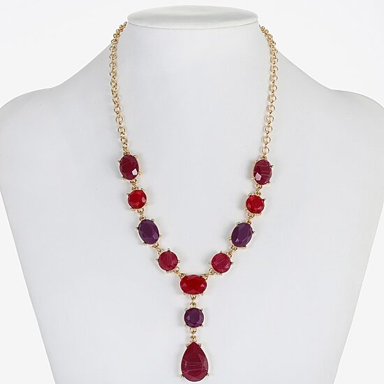 Mixit Gold Tone & Red Womens 17 Inch Y Necklace