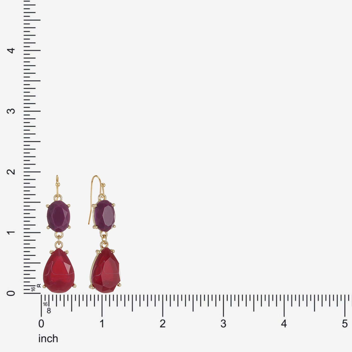 Mixit Gold Tone & Red Womens Drop Earrings