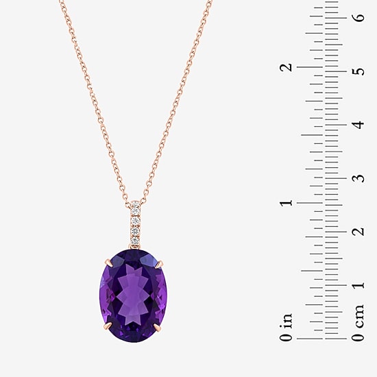 Effy Final Call Limited Quantities! Womens 1/10 CT. T.W. Genuine Purple Amethyst 14K Gold Oval 18 Inch Pendant Necklace
