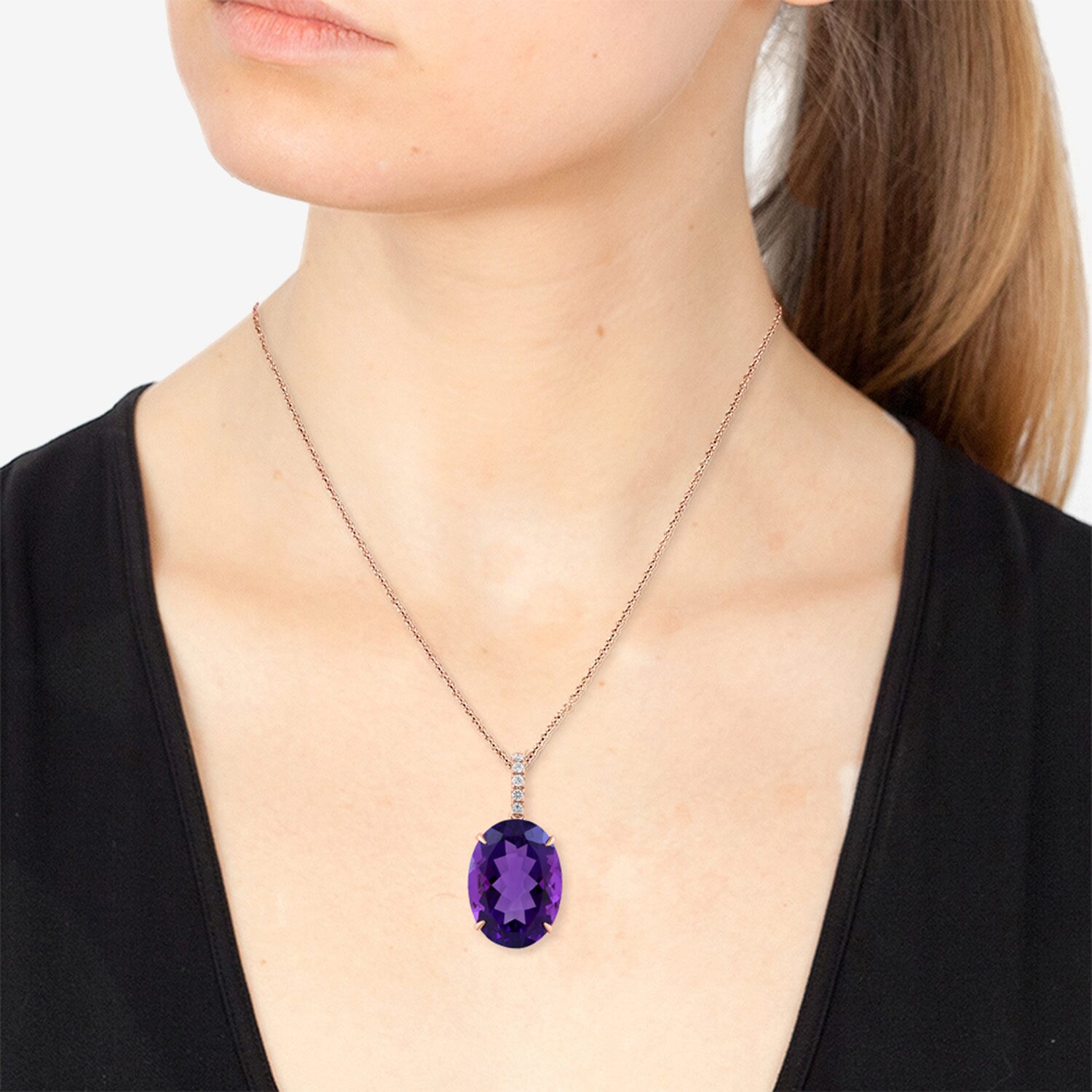 Effy Final Call Limited Quantities! Womens 1/10 CT. T.W. Genuine Purple Amethyst 14K Gold Oval 18 Inch Pendant Necklace