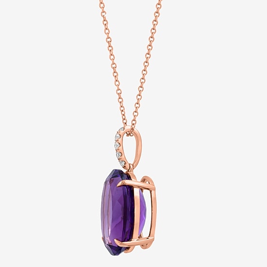 Effy Final Call Limited Quantities! Womens 1/10 CT. T.W. Genuine Purple Amethyst 14K Gold Oval 18 Inch Pendant Necklace