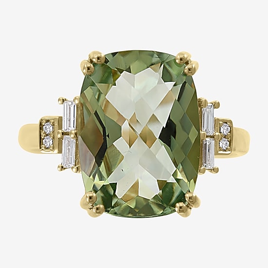Effy Final Call Limited Quantities! Womens 1/7 CT. T.W. Genuine Green Amethyst 14K Gold Cocktail Ring