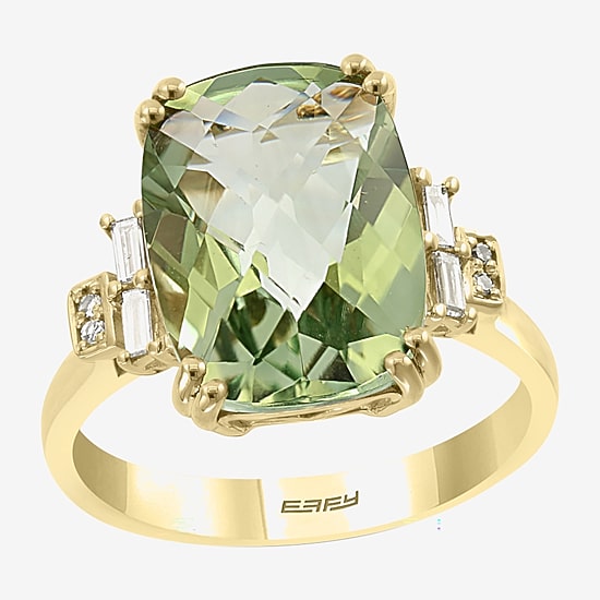 Effy Final Call Limited Quantities! Womens 1/7 CT. T.W. Genuine Green Amethyst 14K Gold Cocktail Ring