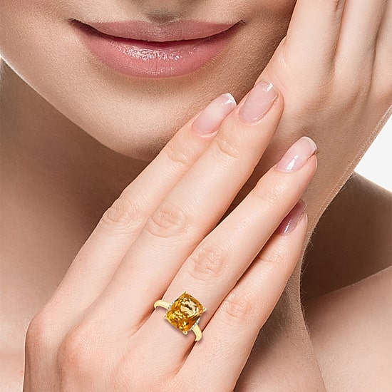 Effy Final Call Limited Quantities! Womens Diamond Accent Genuine Orange Citrine 14K Gold Cocktail Ring