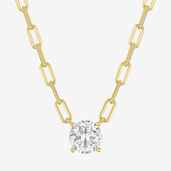 Yes, Please! Womens Lab Created White Sapphire Sterling Silver Pendant