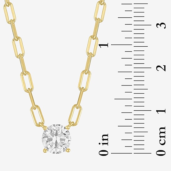 Yes, Please! Womens Lab Created White Sapphire Sterling Silver Pendant