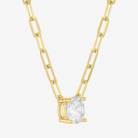Yes, Please! Womens Lab Created White Sapphire Sterling Silver Pendant