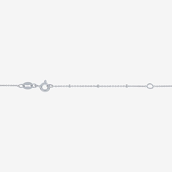 Yes, Please! Womens Lab Created White Sapphire Sterling Silver Cross 18 Inch Pendant Necklace