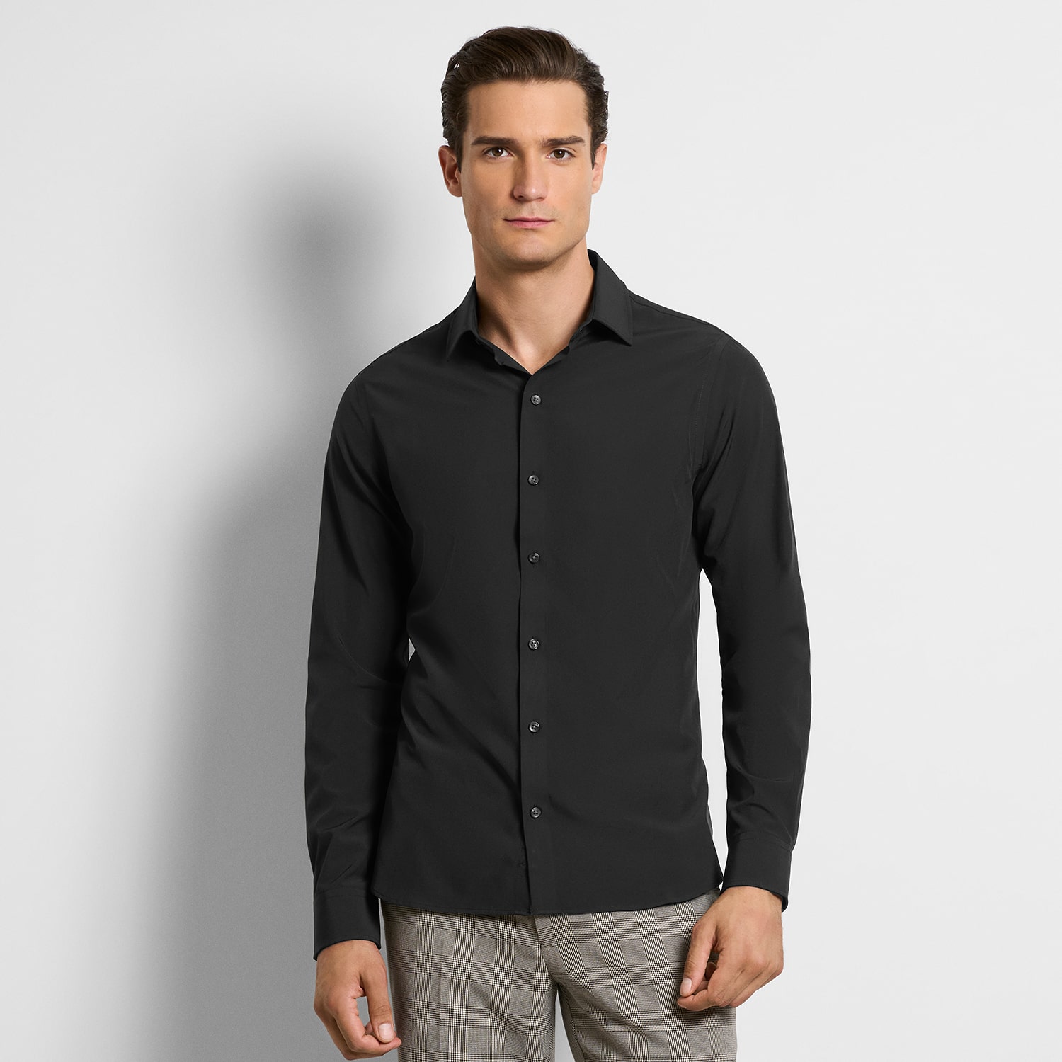 Van Heusen All Way Stretch Performance Mens Long Sleeve Slim Fit Button-Down Shirt