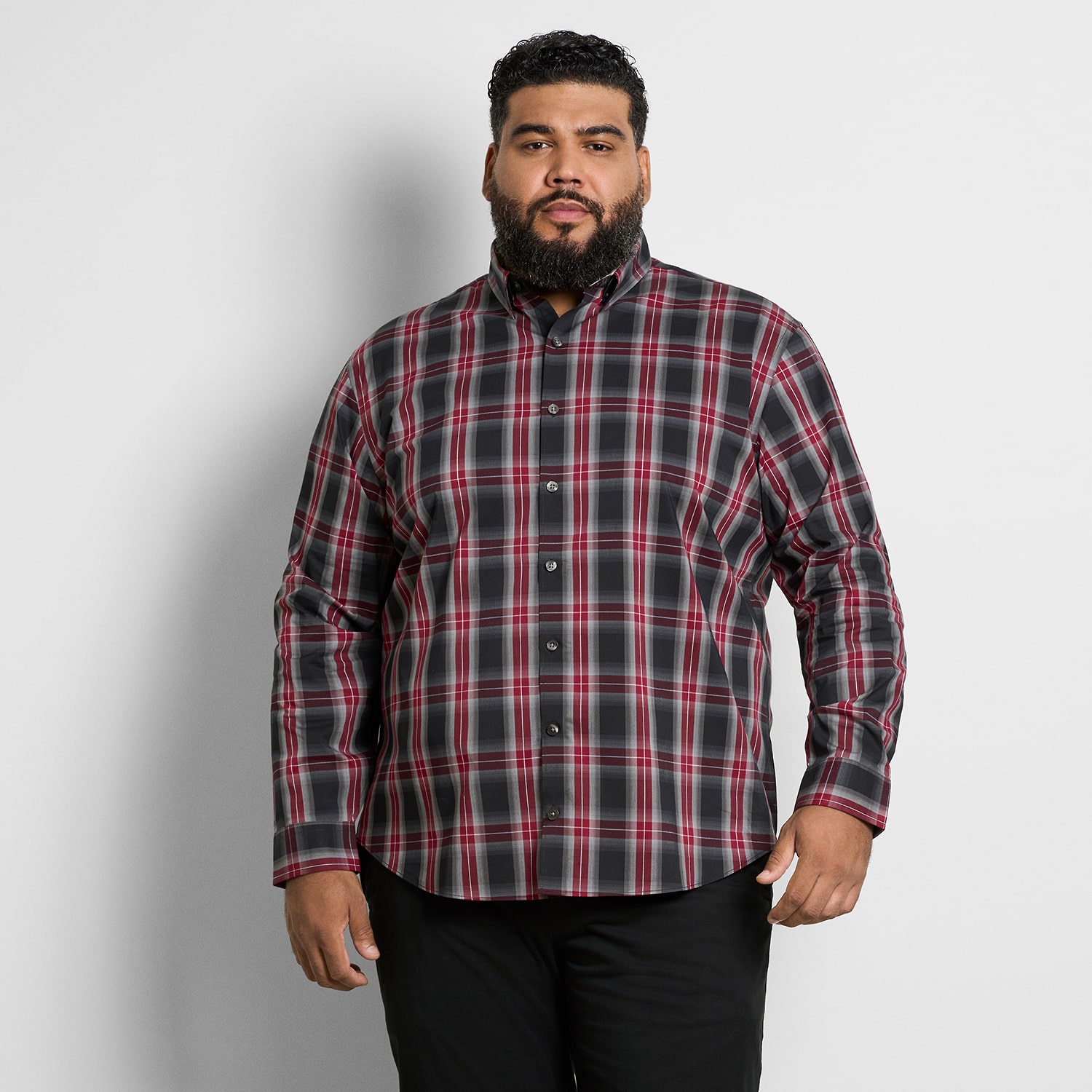 Van Heusen Cronbie Mens Long Sleeve Regular Fit STRETCH FABRIC Wrinkle Free Big and Tall Button-Down Shirt