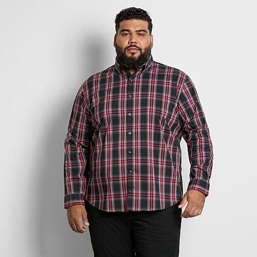 Van Heusen Cronbie Mens Long Sleeve Regular Fit Stretch Fabric Wrinkle Free Big and Tall Button-Down Shirt, 5x-large, Black