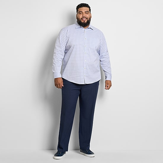 Van Heusen Originals Mens Long Sleeve Regular Fit Stretch Fabric Big and Tall Button-Down Shirt