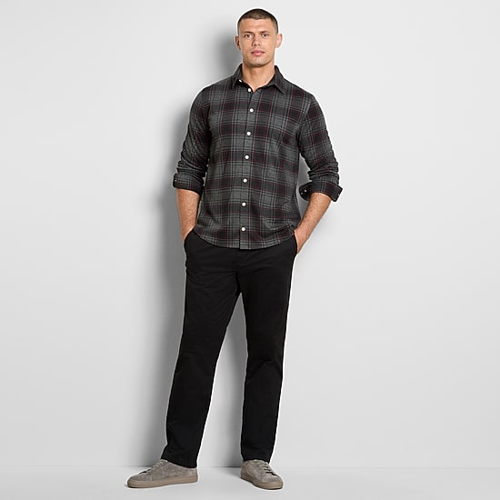 Van Heusen Performance Knit Mens Long Sleeve Regular Fit Stretch Fabric Big and Tall Button-Down Shirt