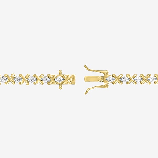(G-H, Si2-I1) Womens 2 CT. T.W. Lab Grown White Diamond 14K Gold Over Silver 7.25 Inch Tennis Bracelet