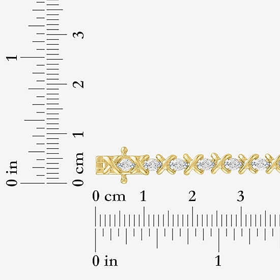 (G-H, Si2-I1) Womens 2 CT. T.W. Lab Grown White Diamond 14K Gold Over Silver 7.25 Inch Tennis Bracelet
