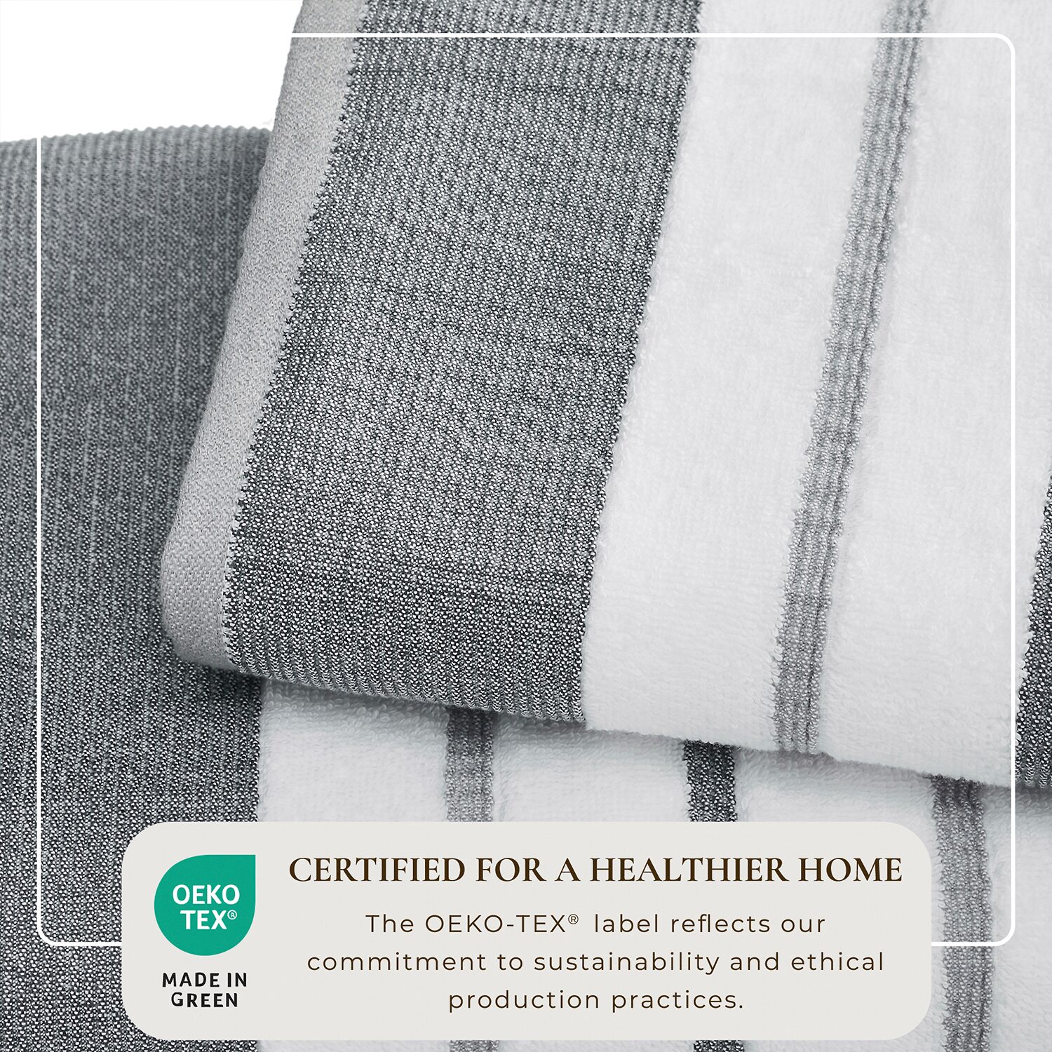 Linery Luxury Cotton Decorative 4-pc. Quick Dry Striped Bath Towel
