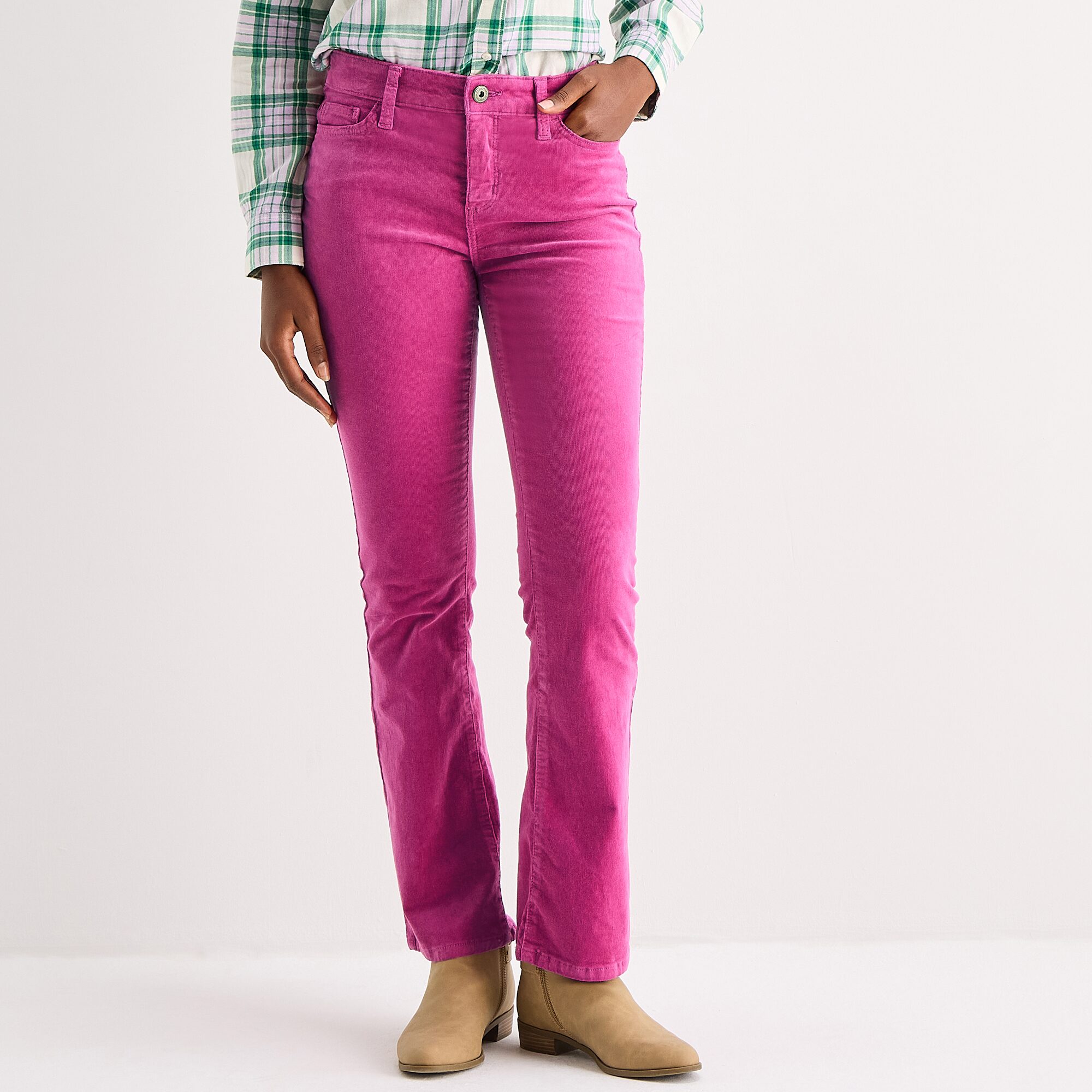St. John's Bay Womens Mid Rise Bootcut Corduroy Pant