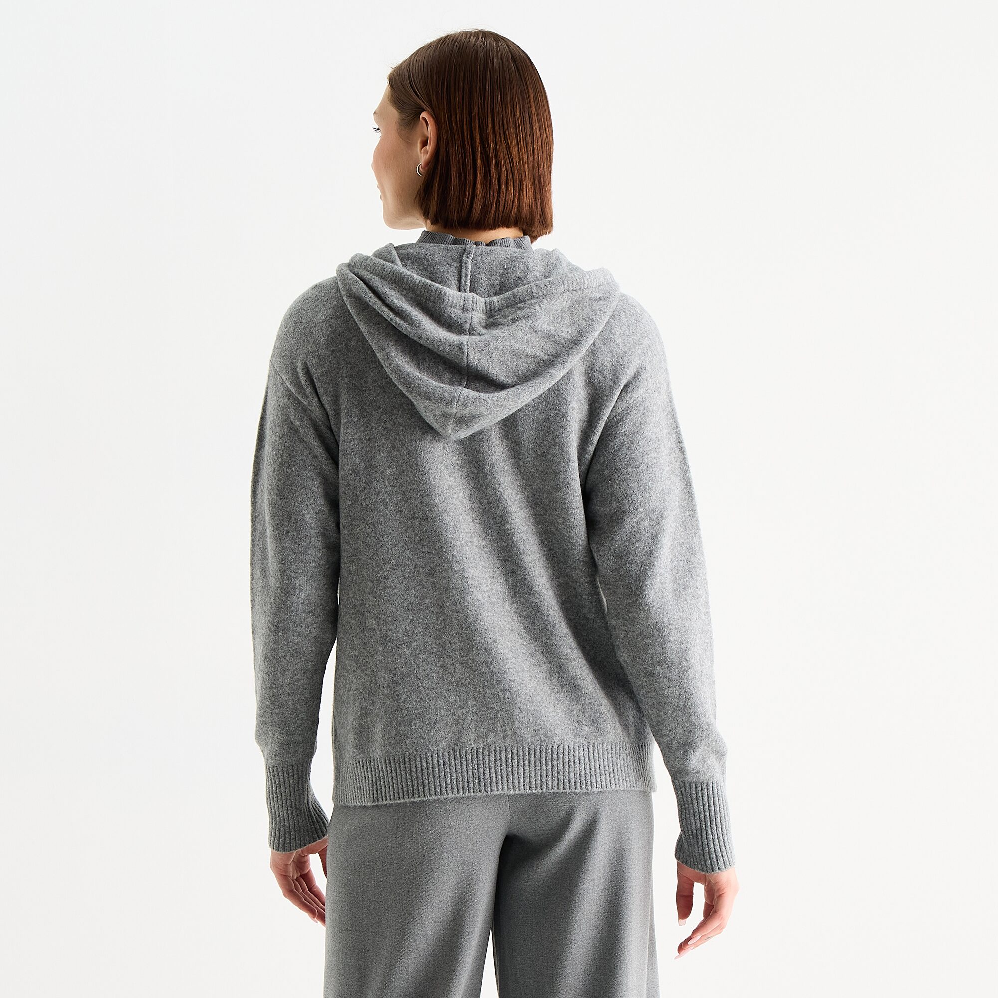 Stylus Womens Hooded Long Sleeve Zip Front Sweater