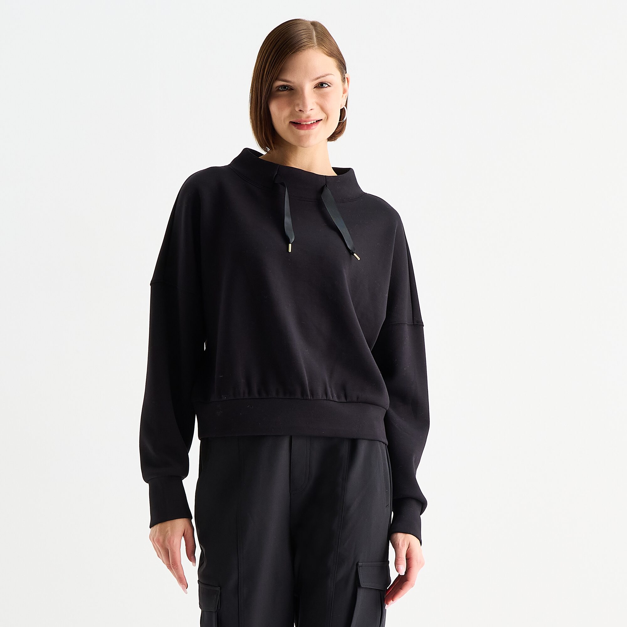 Stylus Womens Funnel Neck Long Sleeve Sweatshirt