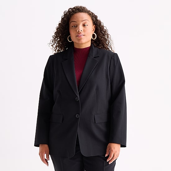 Worthington Womens Plus Regular Fit Blazer