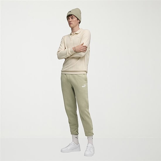 PUMA Essential Mens Drawstring Waist Tapered Regular Fit Fleece Active Jogger Pant