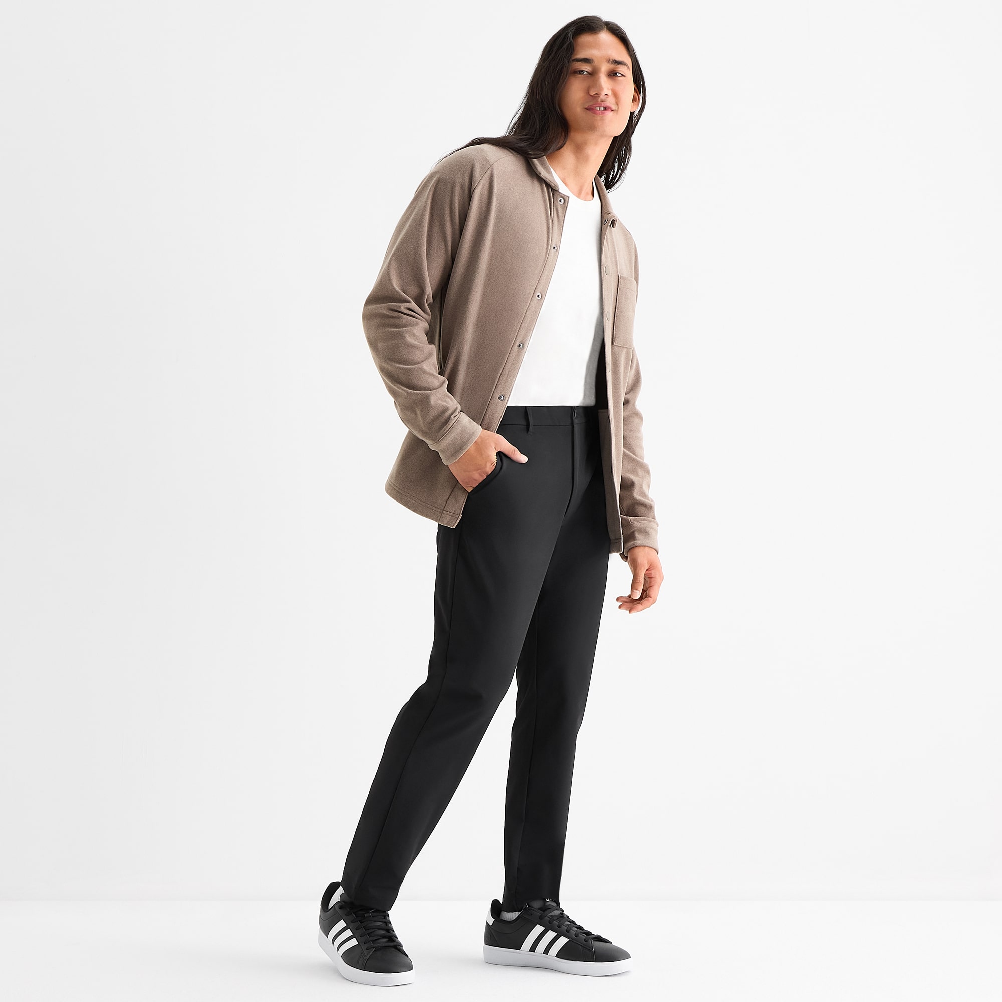 Stylus Mens Slim Fit Flat Front Pant